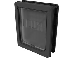Dog Mate Hondenluik - Medium Hondendeur 29 cm x 35 cm - geschikt voor houten, UPVC/metalen deuren en muren — Grijs 215G
