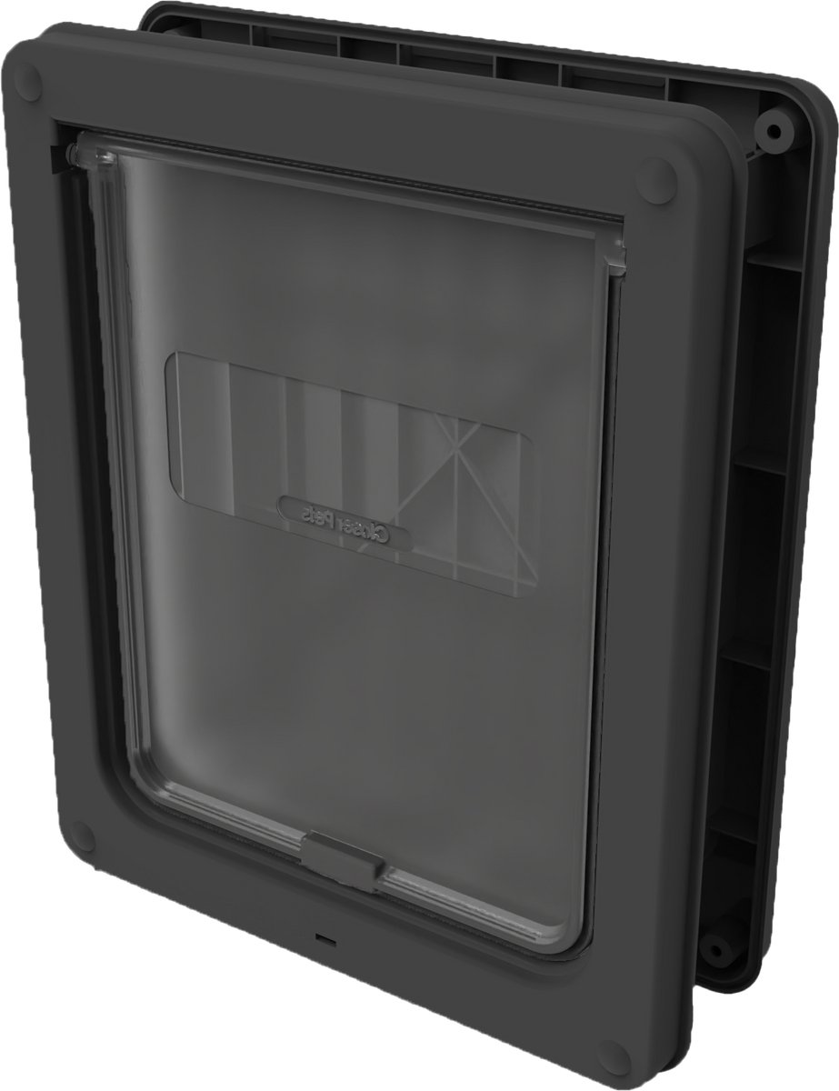 Dog Mate Hondenluik - Medium Hondendeur 29 cm x 35 cm - geschikt voor houten, UPVC/metalen deuren en muren — Grijs 215G