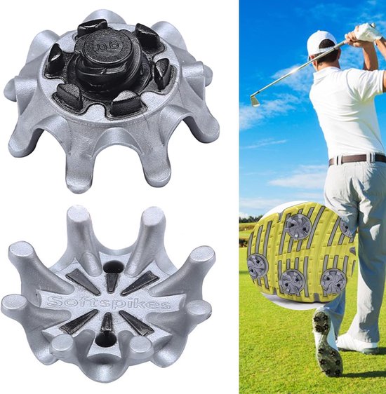 14 stuks - Golfschoen spikes - Zachte quick-spin spikes - Vervangende noppen voor golfschoen spikes - Grijs - Zwart - 2.5*1 cm - Geschikt voor golfschoenen van Merkloos — afbeelding 5