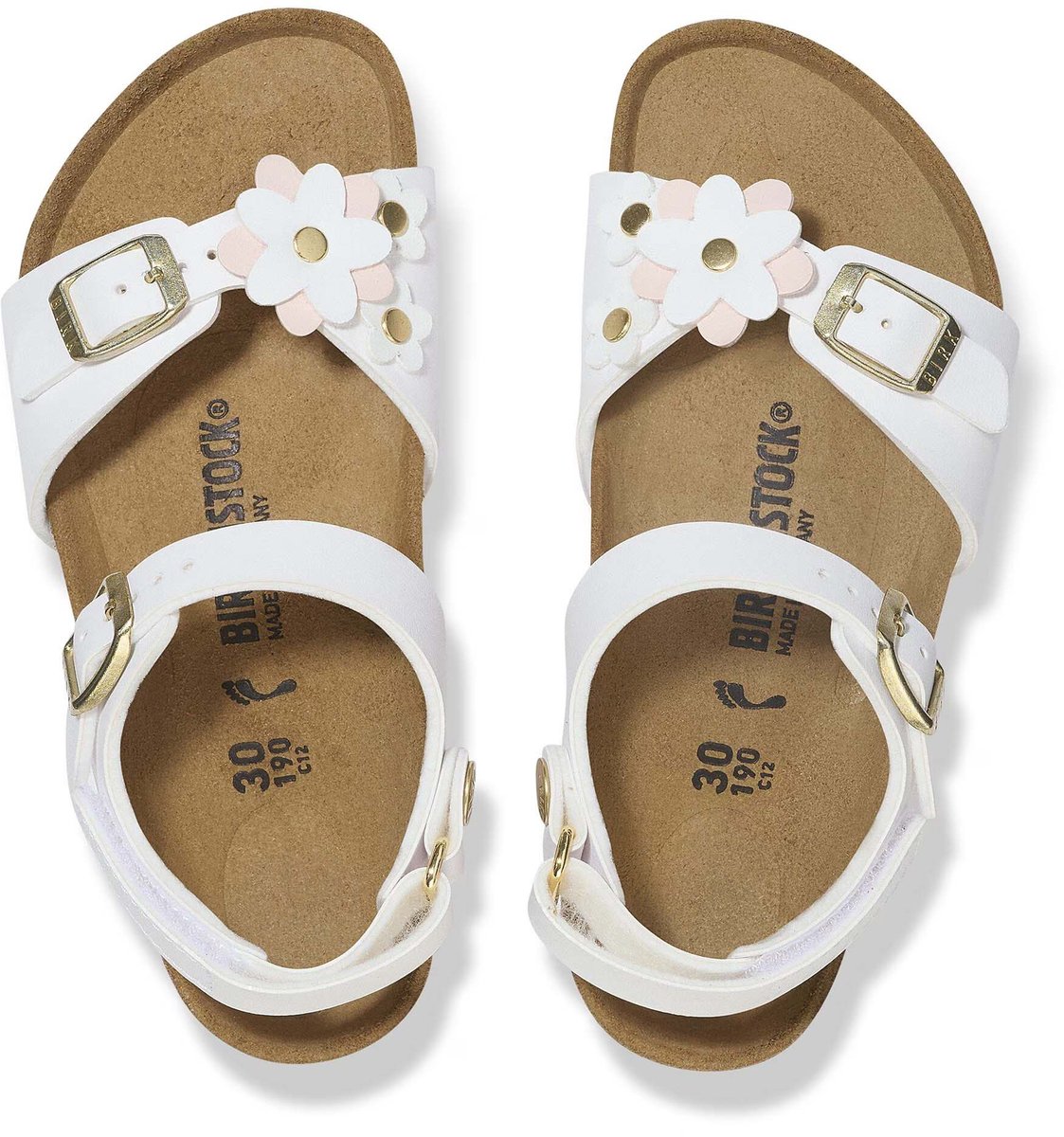 Birkenstock Rio Hl Kinderen Bloemen Sandalen Birko Flor Streetwear Kind Wit