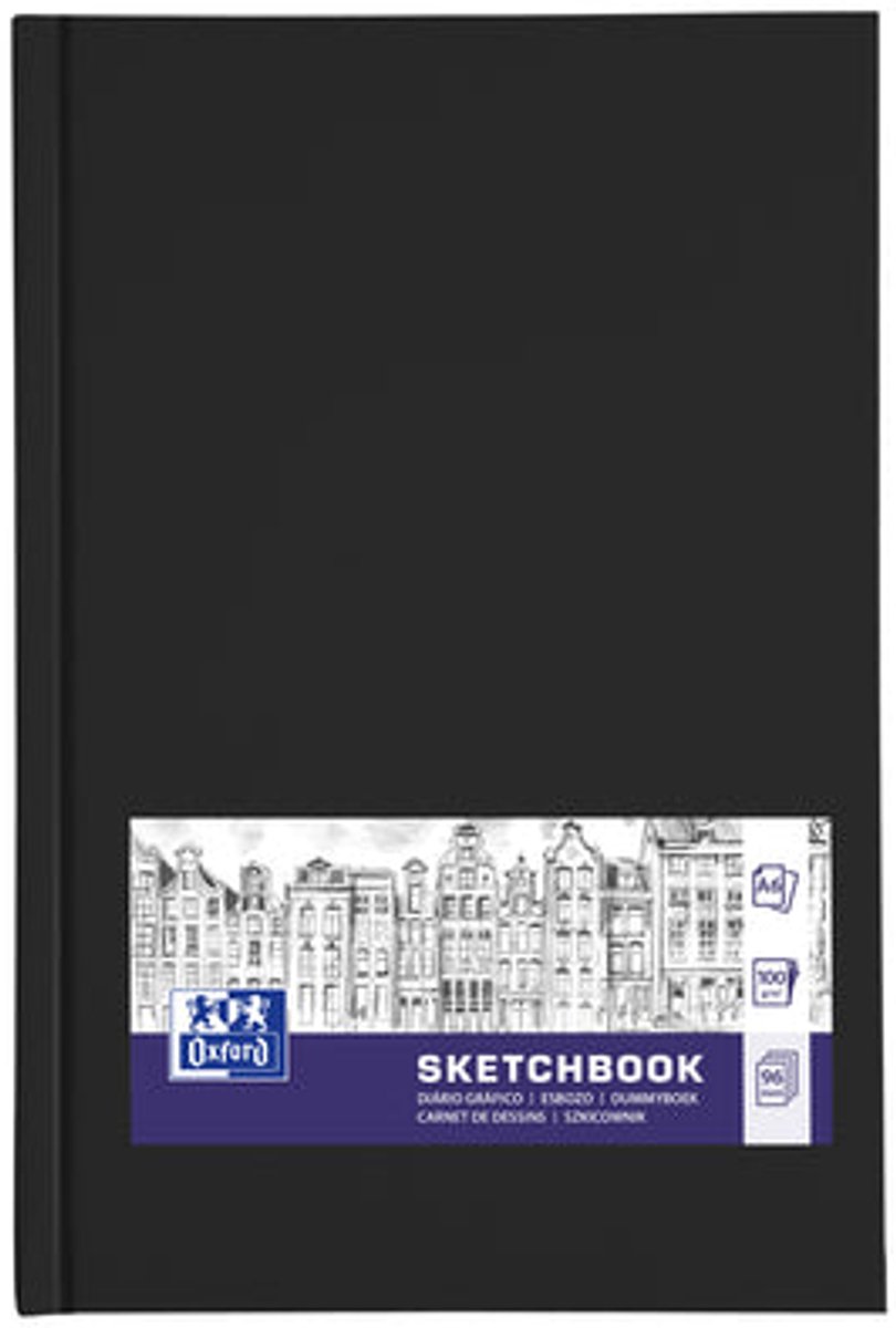 Oxford schetsboek - A6 - 96 vel - 100g papier - harde kaft - zwart — afbeelding 5
