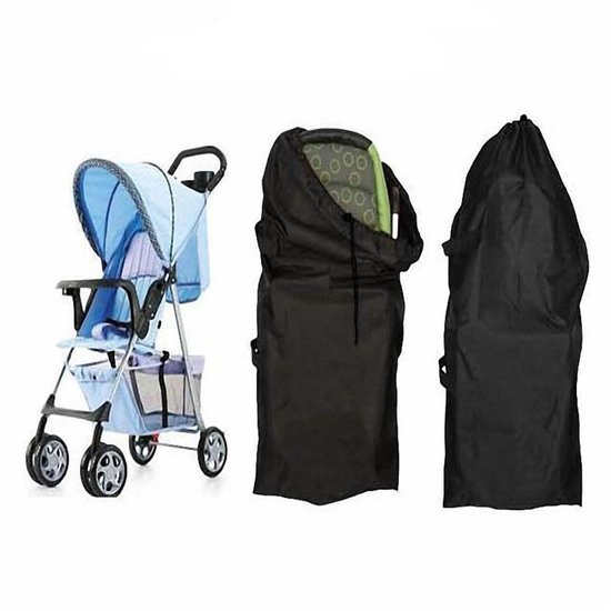 Foto: Bukkitbow opbergtas voor kinderwagen waterafstotende reistas beschermhoes voor buggy reisaccessoire zwart
