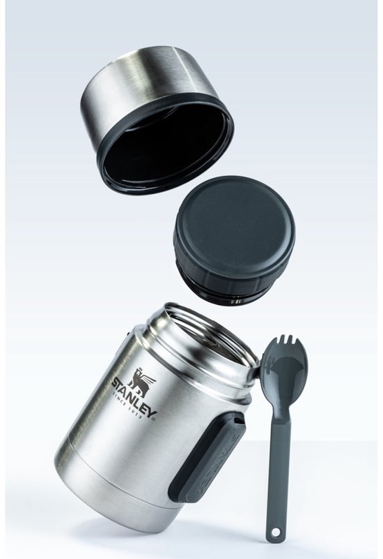 Bouteille thermos en pot alimentaire tout-en-un Stanley The en acier inoxydable avec cuillère - 530 ml - Acier inoxydable