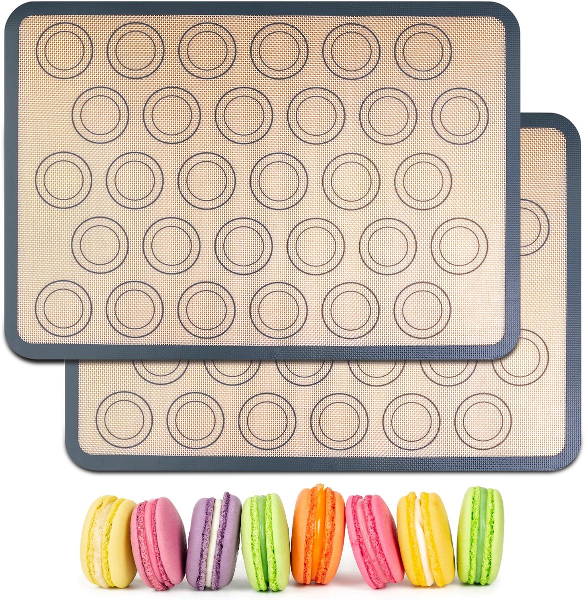 Ibenzoa® Multifunctionele Siliconen Onderlegger Set voor Macarons, Koekjes en Meer – 42 x 29,5 cm