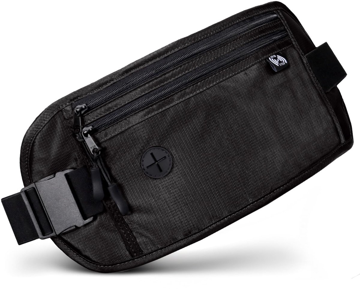 Ibenzoa® Robuuste Crossbody Heuptas voor Actieve Heren - Zwart