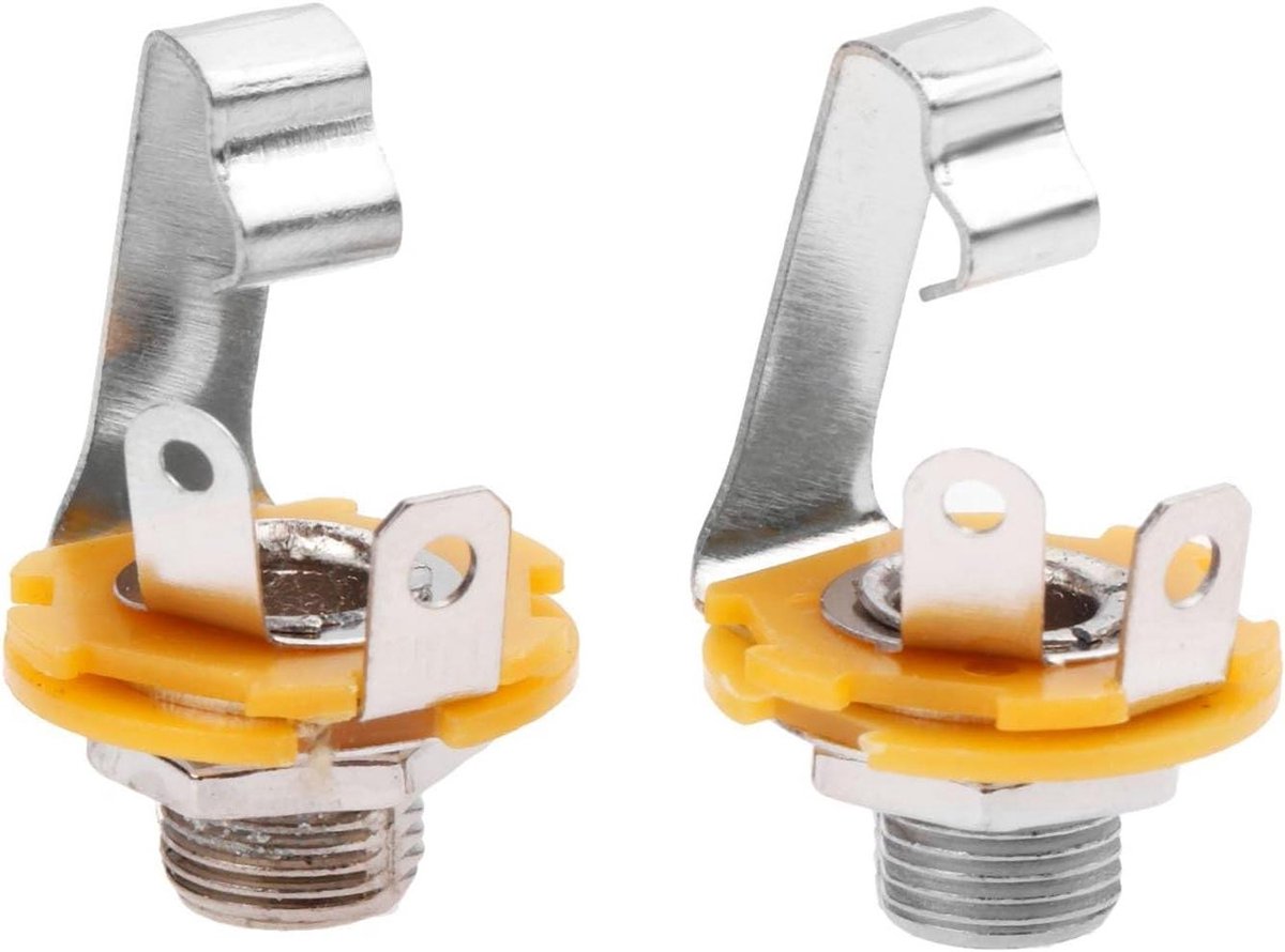 Universele Gitaar Input Jack - 2-Pack Mono Jack Sockets - Panel & Stereo Mount Met Sluitring en Moer - Geschikt voor Spatbordpedalen & Bas