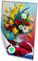 Kleurrijk stilleven met bloemen - Bloemen posters - Poster natuur - Realisme - Muurdecoratie modern - Slaapkamer wanddecoratie - poster 100x150 cm
