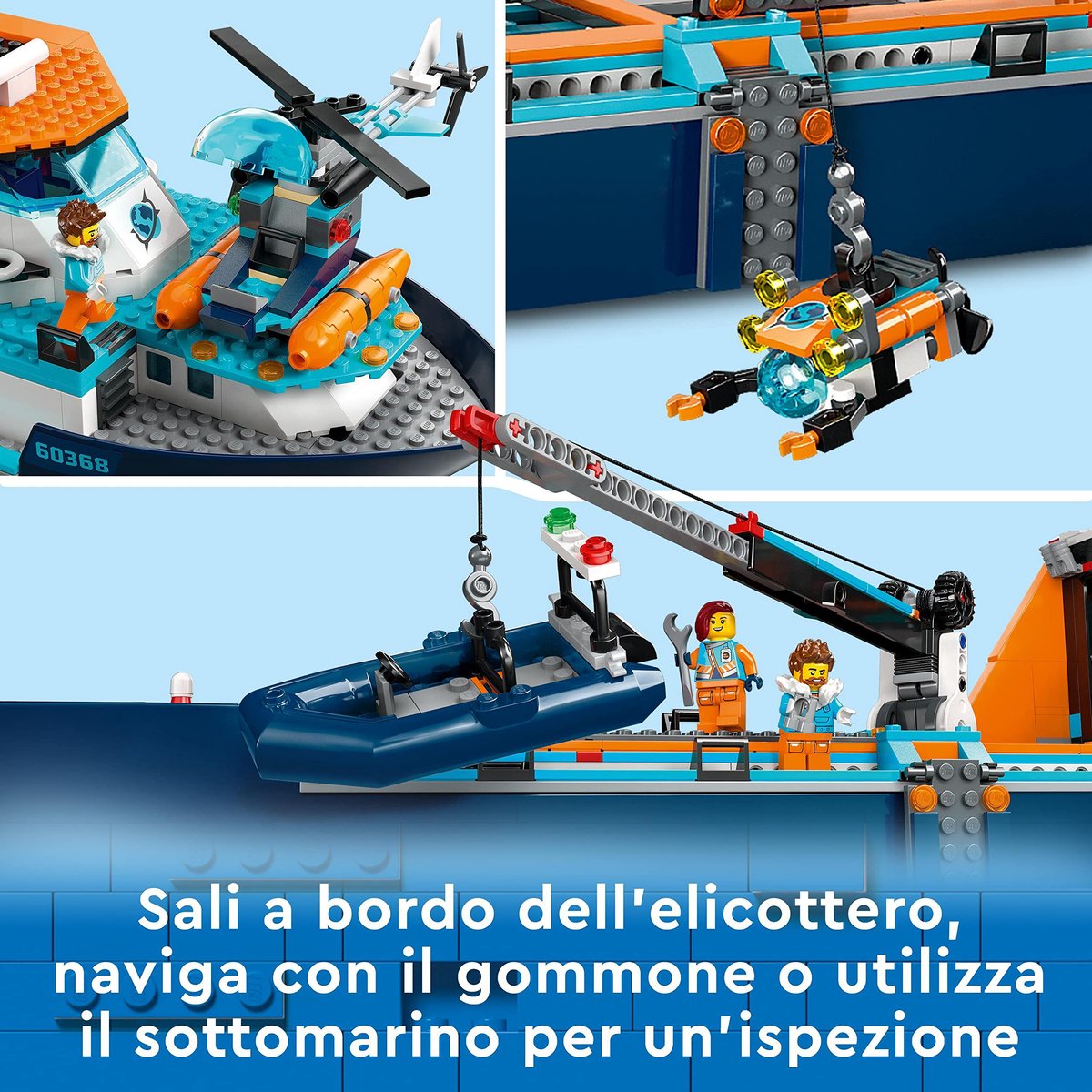 LEGO City Poolonderzoeksschip Groot Drijvend Boot Speelgoed Set voor Kinderen 7+ - 60368 — afbeelding 11