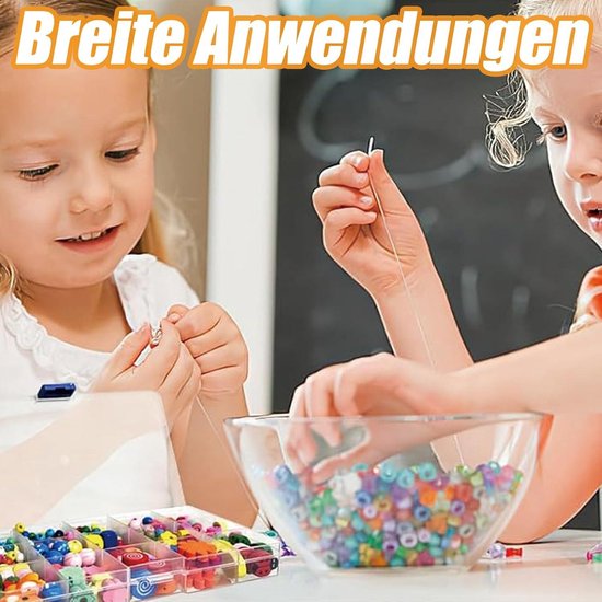 Gativs – Kit De 400 Perles En Bois Multicolores (11 Formes) Avec Corde Et Boîte : Pour Créer Bracelets, Colliers, DIY Créatif