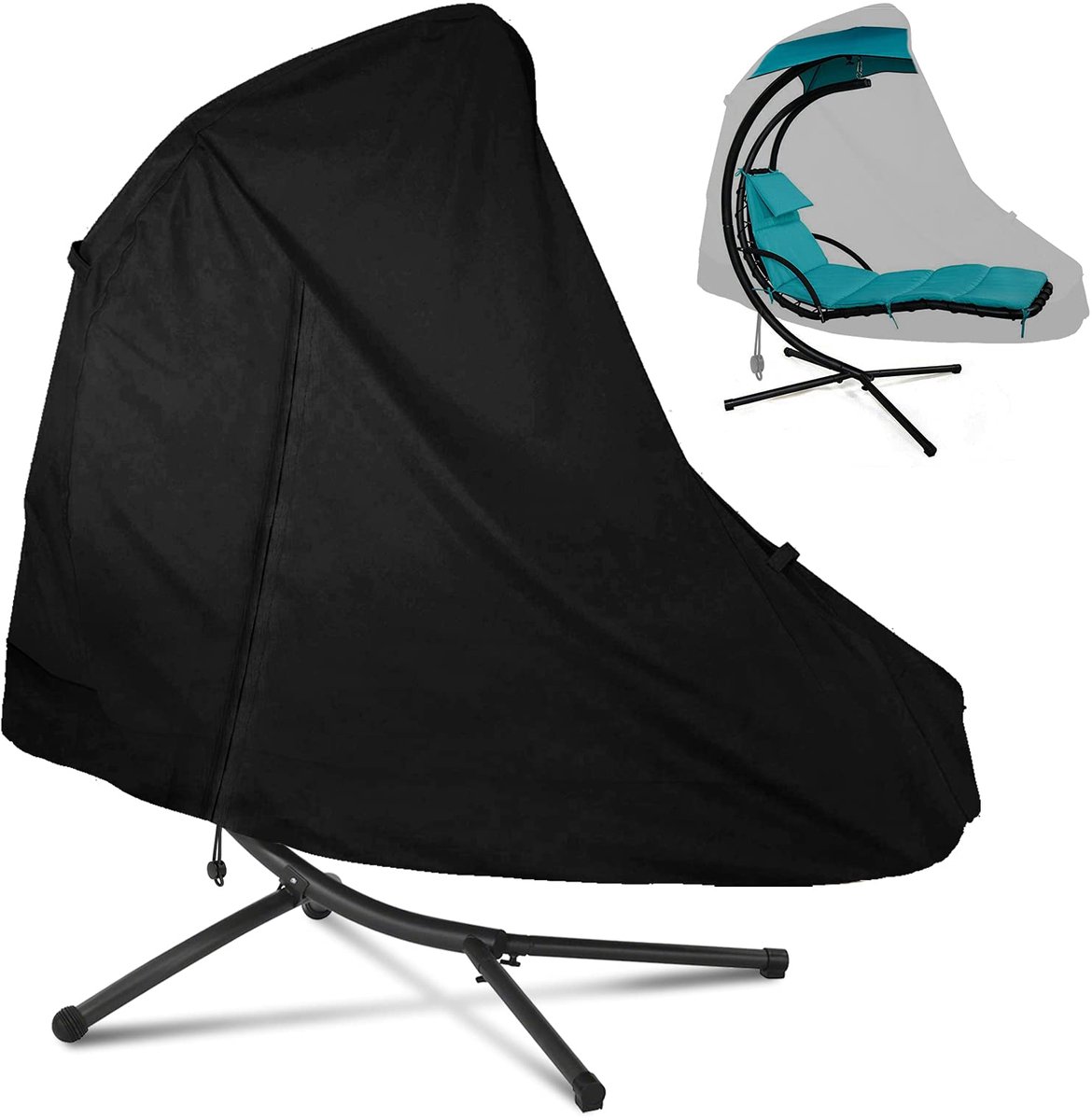 Ibenzoa Beschermhoes voor Hangstoelen - Waterdicht & UV-Bestendig zwart