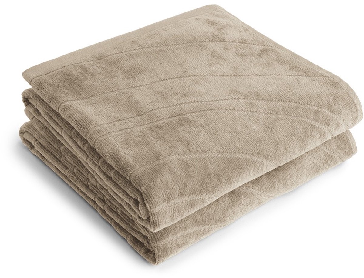Yumeko handdoeken velours classic taupe 50x100 - 2 st - Biologisch & ecologisch