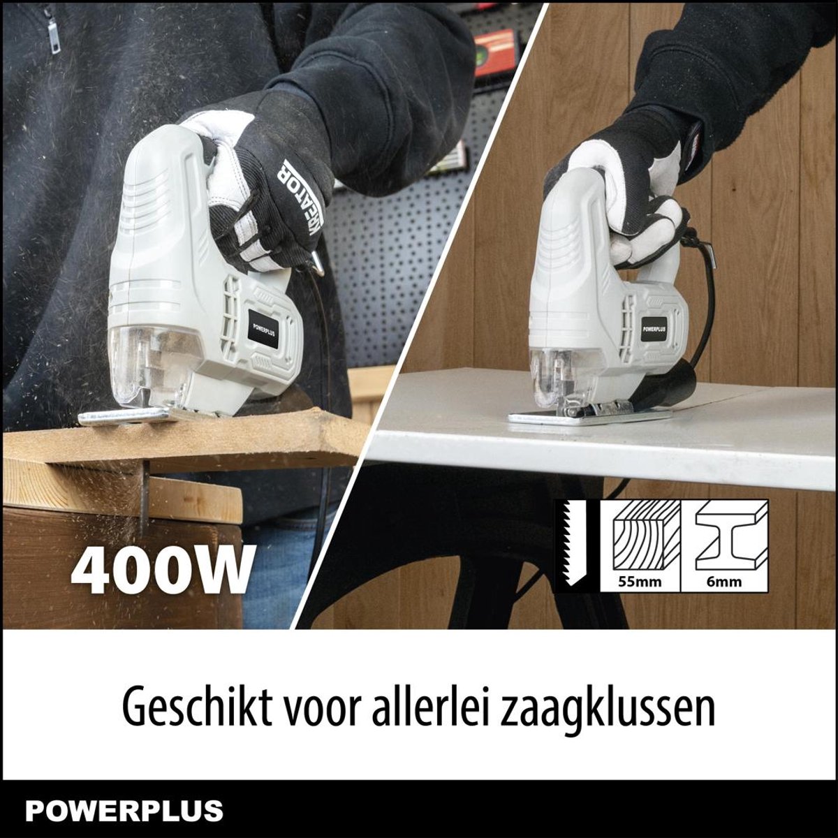 Powerplus elektrische decoupeerzaag POWC20110 - 400 W zaagmachine - 3000 min - gereedschap met 2 acc. – foto 6