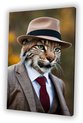 Lynx, Surrealistisch, Bruin, beige, rood, wit, zwart
