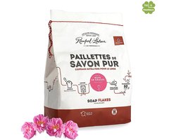 Marseille zeepvlokken rozen geur 750g | Rampal Latour | Zuinig Ecologisch Milieuvriendelijk Hypoallergeen | Zonder conserveermiddel
