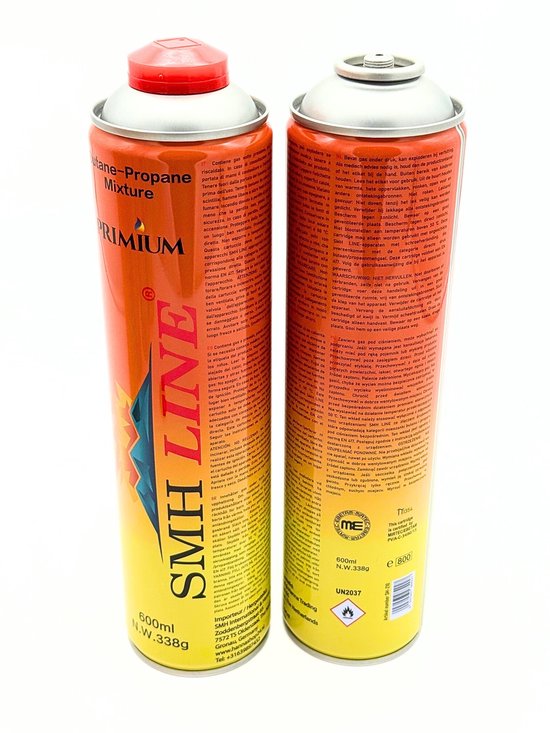 SMH LINE® Gasflessen - 8x 600ml - EN417 Schroefventiel - Gasfles voor onkruidbrander van Merkloos — afbeelding 2
