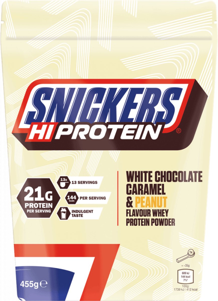 Goedkoopste Snickers White Protein Powder 455gr White Chocolate & Peanut
