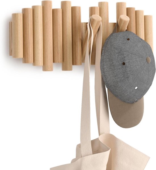 LARHN Kapstok Muur - Wandkapstok Hout met 5 Haken LARHN Kapstok Muur - Wandkapstok Hout met 5 Haken