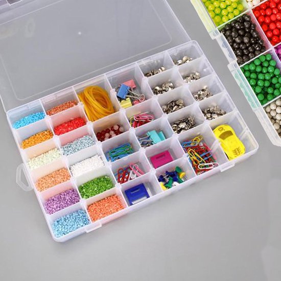 ZEONHEI Opbergdozen, 6 stuks, 24 vakken, transparant, klein