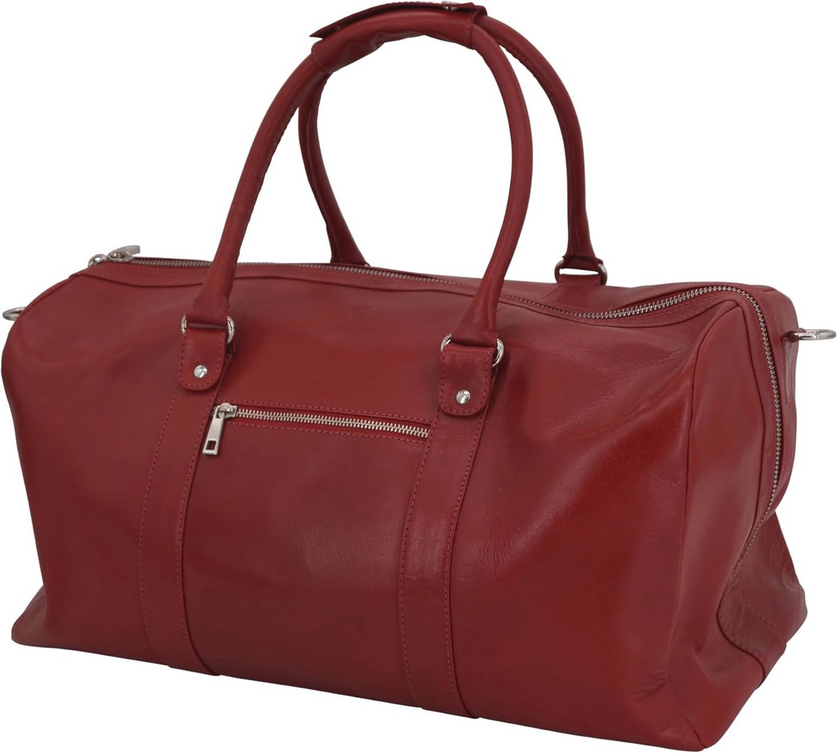 Handgemaakte leren reistas voor weekendtrips en reizen in hedendaags design