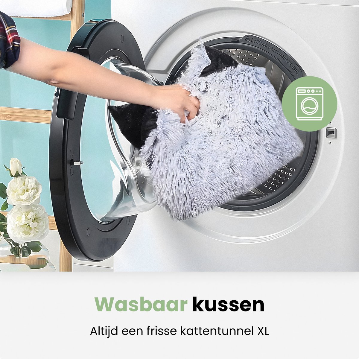 Pawsource Kattentunnel pluche XL - Tunnel Kat - Speeltunnel kat - Grijs — afbeelding 5