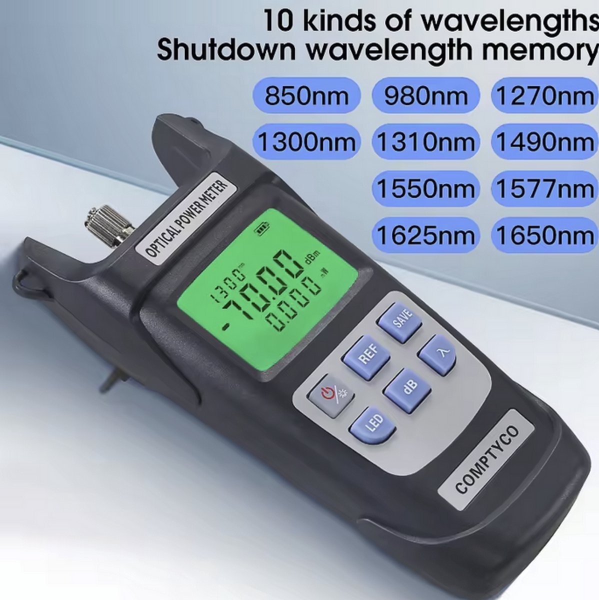 AUA-Y710A Glasvezel Power Meter – Optische Vermogensmeter met LED Licht – Hoge Precisie – SC Adapter – Voor Single Mode Glasvezel – Geen Bluetooth – Compact Formaat - Ziggo, Odido, KPN,... Telecom