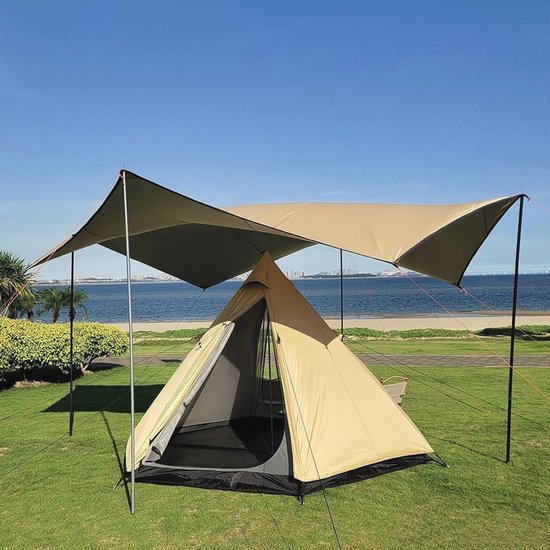 4-Persoons Piramide Tent voor Kamperen - Ruim, Waterdicht en Gemakkelijk op te zetten — afbeelding 5
