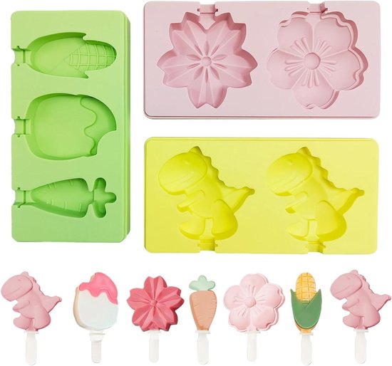 Bluelves IJsvorm voor kinderen, 6 kleine ijsvormpjes, siliconen ijsvormen, herbruikbare popsicle vormen, blauwe mini-ijsvorm