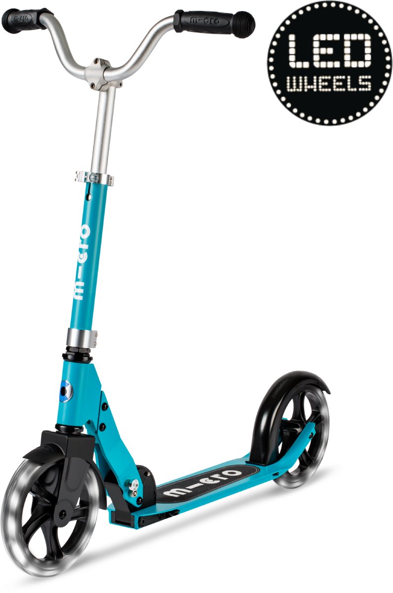 Micro Cruiser LED Step 2-wiel vouwstep voor kinderen 6-12 jaar met LED wielen Blauw