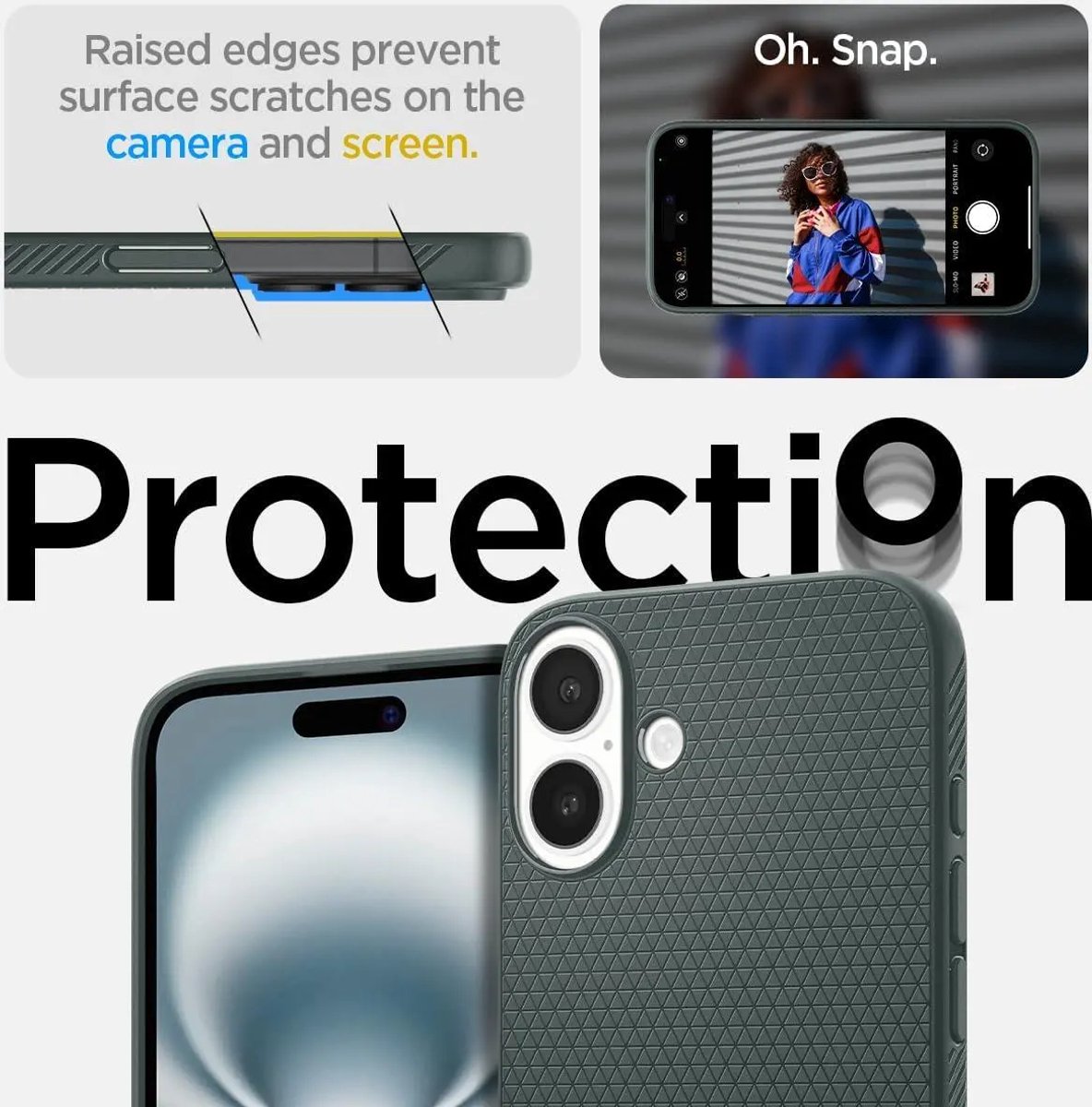 iPhone 16 Plus hoesje flexibel TPU groen, schokabsorberend met Air Cushion, matte afwerking, dun en stevig - Afbeelding 3