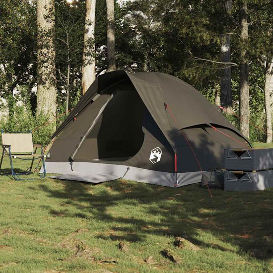 vidaXL - Koepeltent - 2-persoons - waterdicht - bruin van Vidaxl — afbeelding 3