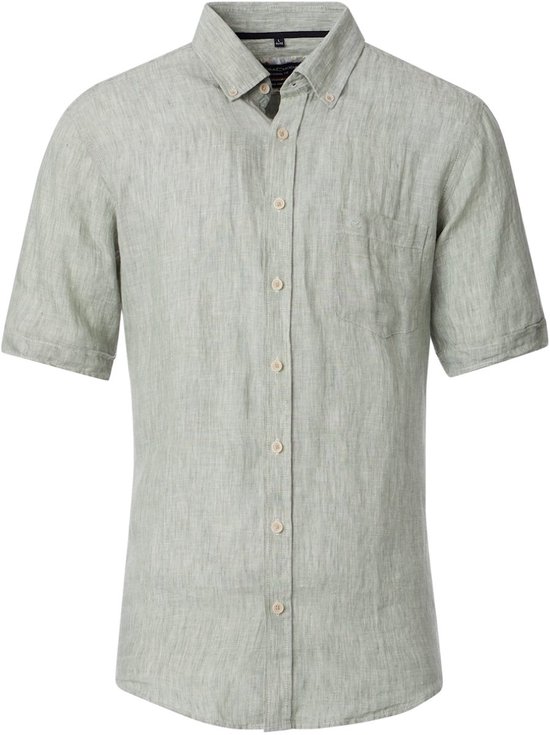 Portofino overhemd blauw korte mouw button-down