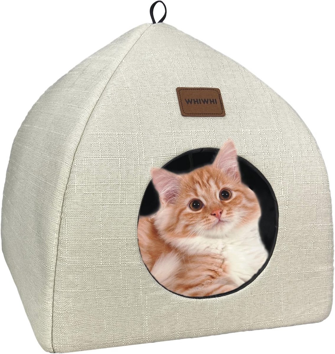 Kattengrot voor binnen met afneembaar kussen - Opvouwbare en draagbare kattenhuis 40 x 40 x 35 cm