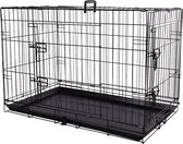 Flamingo Hondenbench L – Opvouwbare Hondenbench Auto – Hondenbench Draadkooi Mezo Zwart – 92x56x64 cm – Stevig & Praktisch