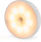 Ledverlichting - Bewegingssensor - 3 stuks - led lampje bewegingssensor - Rond - Draadloos - Oplaadbaar - USB C - Nachtlamp - Warm licht - Sensor - Kastverlichting - Trapverlichting - Nachtlampje