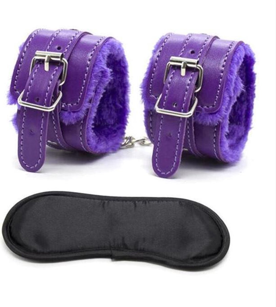 Goedkoopste Erotische Lederen SM Bondage Sex Oogmasker Met Handboeien Blinddoek BDSM Party Vrouwen Masquerade Oog Maskers Speeltjes Voor Volwassenen Paars