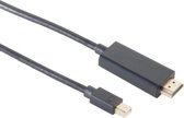 S-Impuls Mini DisplayPort 1.4 naar HDMI 2.0 kabel (4K 60 Hz + HDR) / zwart - 3 meter