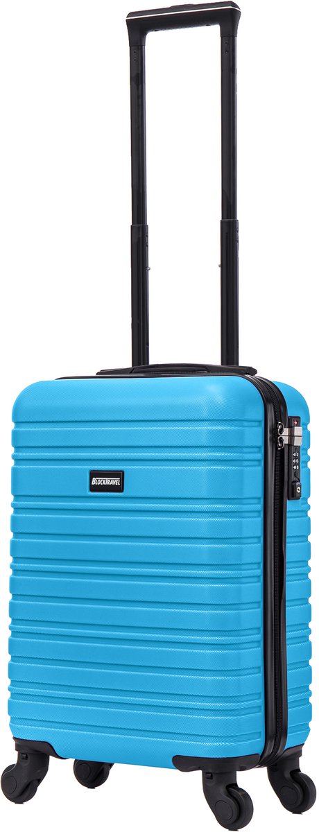 BlockTravel® Handbagage Koffer XS 29L - Trolley Handbagage Lichtgewicht 52cm - Afneembare Wielen - TSA-slot - Reiskoffer Handbagage - Trolley op Wieltjes - Valies - Reiskoffer met Wielen - Blauw