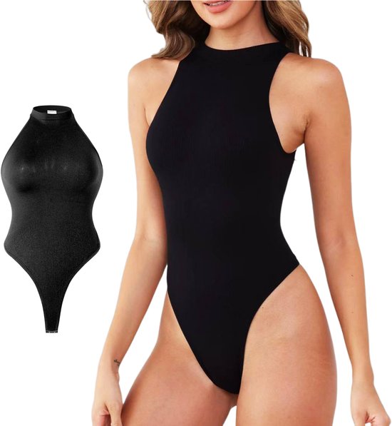 Corrigerende Body Dames - Zwart - Zonder Mouwen - High Neck - Maat XXL - Naadloos - Corrigerende Bodysuit - Onzichtbare Body - Bodysuit Zonder Beugel - Corrigerend Ondergoed Dames - Shapewear
