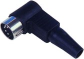 DIN 5-pins 180° (m) connector - haaks / zwart