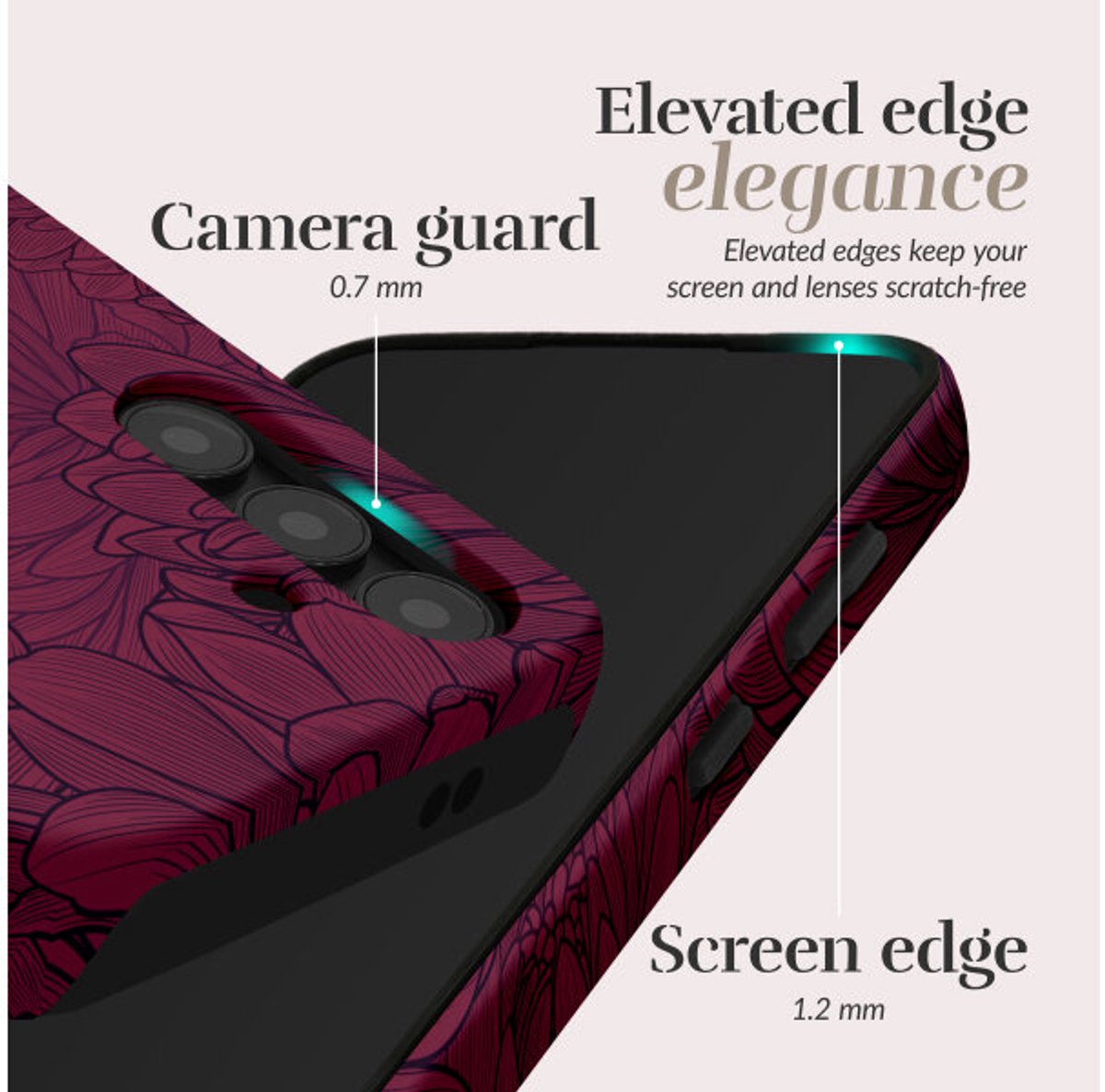 Mio by Mobilize Hoesje geschikt voor Samsung Galaxy A55 MagSafe Telefoonhoesje Hardcase | Mio by Mobilize Backcover | Geschikt voor MagSafe | Geschikt voor Draadloos Opladen met Magnetische Ring | Geschikt voor MagSafe Case - Berry Blooms | Rood — cadeau in Cadeau-ideeën - foto 5