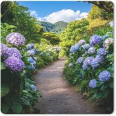 Muismat 20x20 cm - Mousepad Hortsensia - Pad - Bloemen - Muismatten