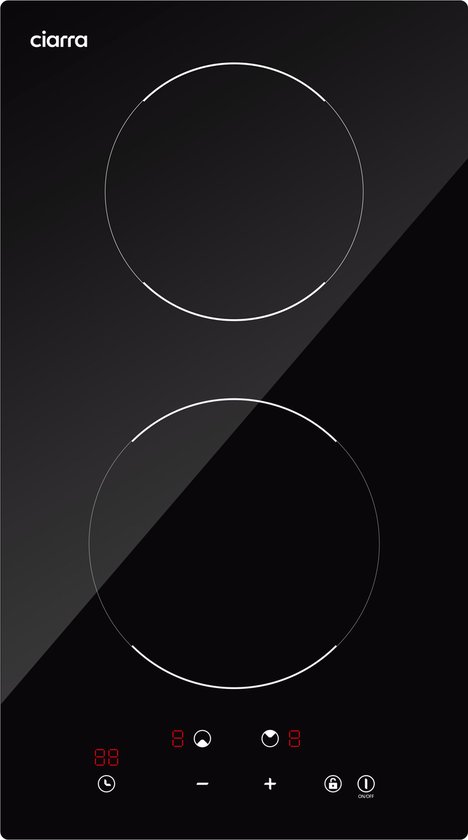 CIARRA CRGDBIH2 - dubbele 2-pits inbouw inductiekookplaat – 3000W