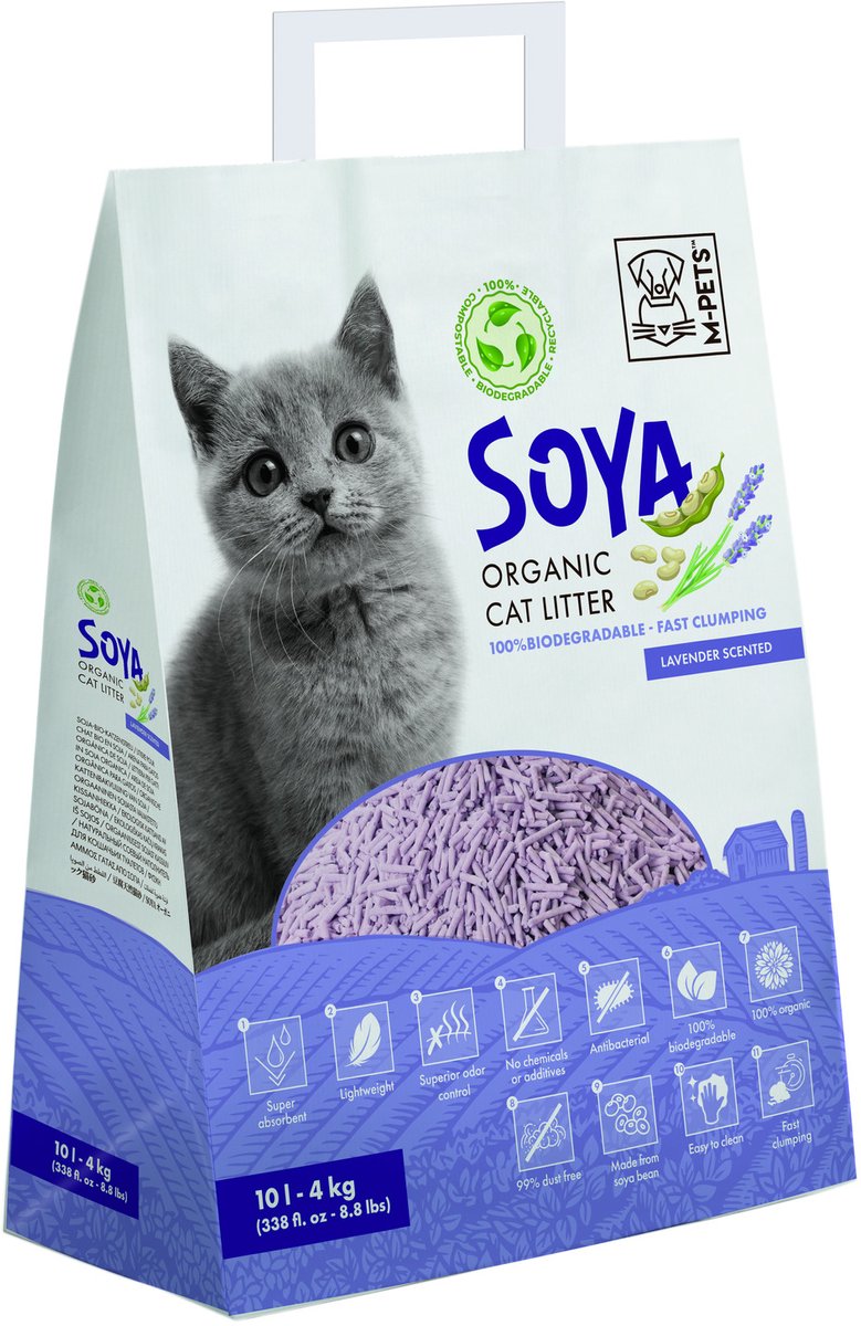 Soya Organic Cat Litter - Kattenbakvulling - 10 l Lavendel