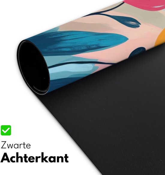 Sous-main 90x45 cm - Tapis de souris Illustration - Fleurs - Coloré - Tapis de bureau - Tapis de souris XXL - Sous-main - Grands Tapis de souris - Organiseur de bureau - Sous-main