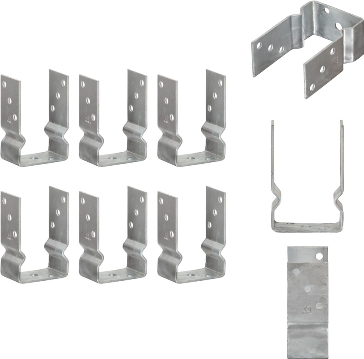 vidaXL - Grondankers - 6 - st - 9x6x15 - cm - gegalvaniseerd - staal - zilverkleurig