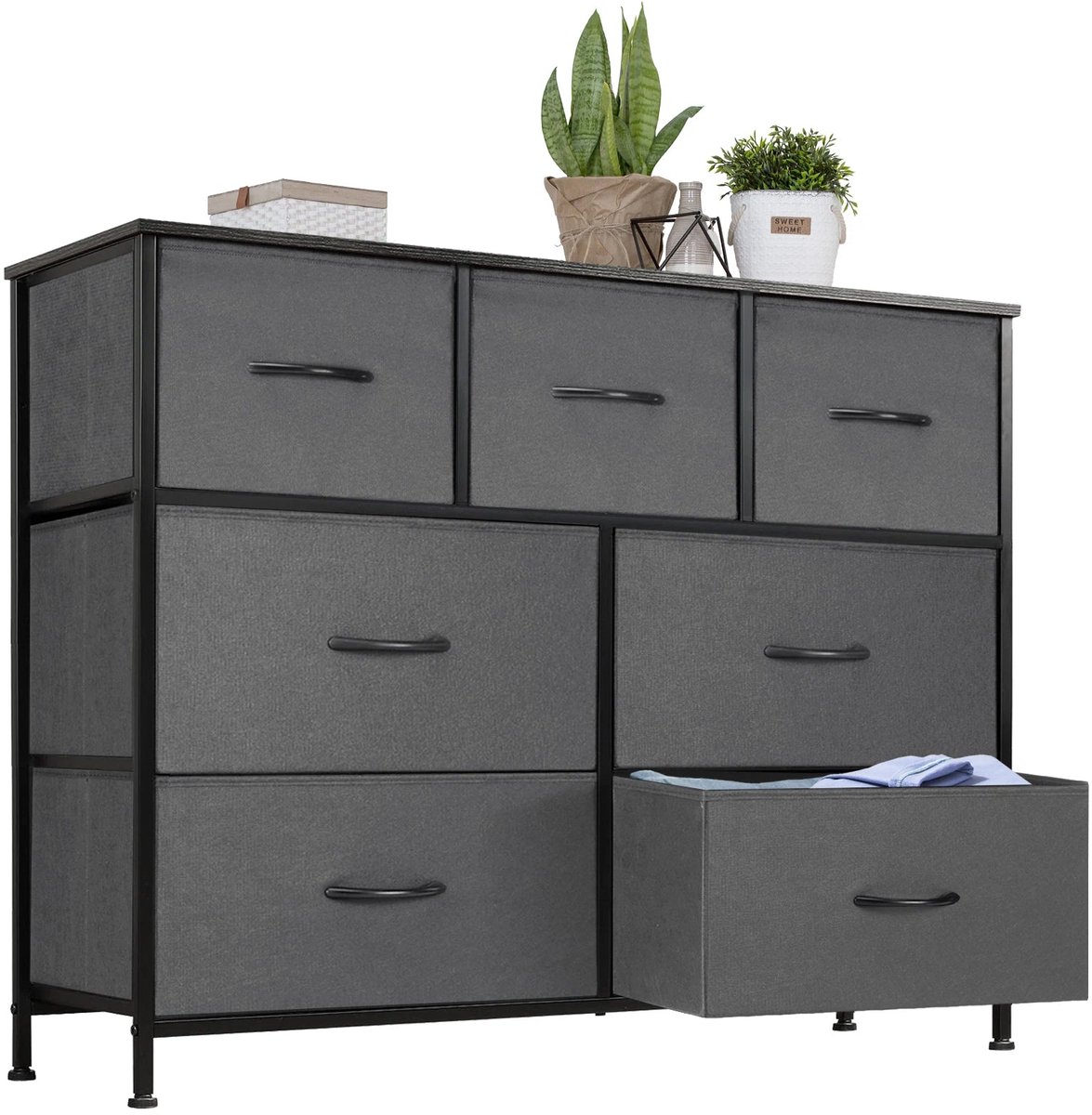 Ladekast - Ladenkastje - Multifunctionele 7-Lades Kast - voor Slaapkamer en Woonkamer - Minimalistisch - Ruim - en Duurzaam - Organisator - voor Kleding en Opslag - Duurzaam en Veilig - Grijs