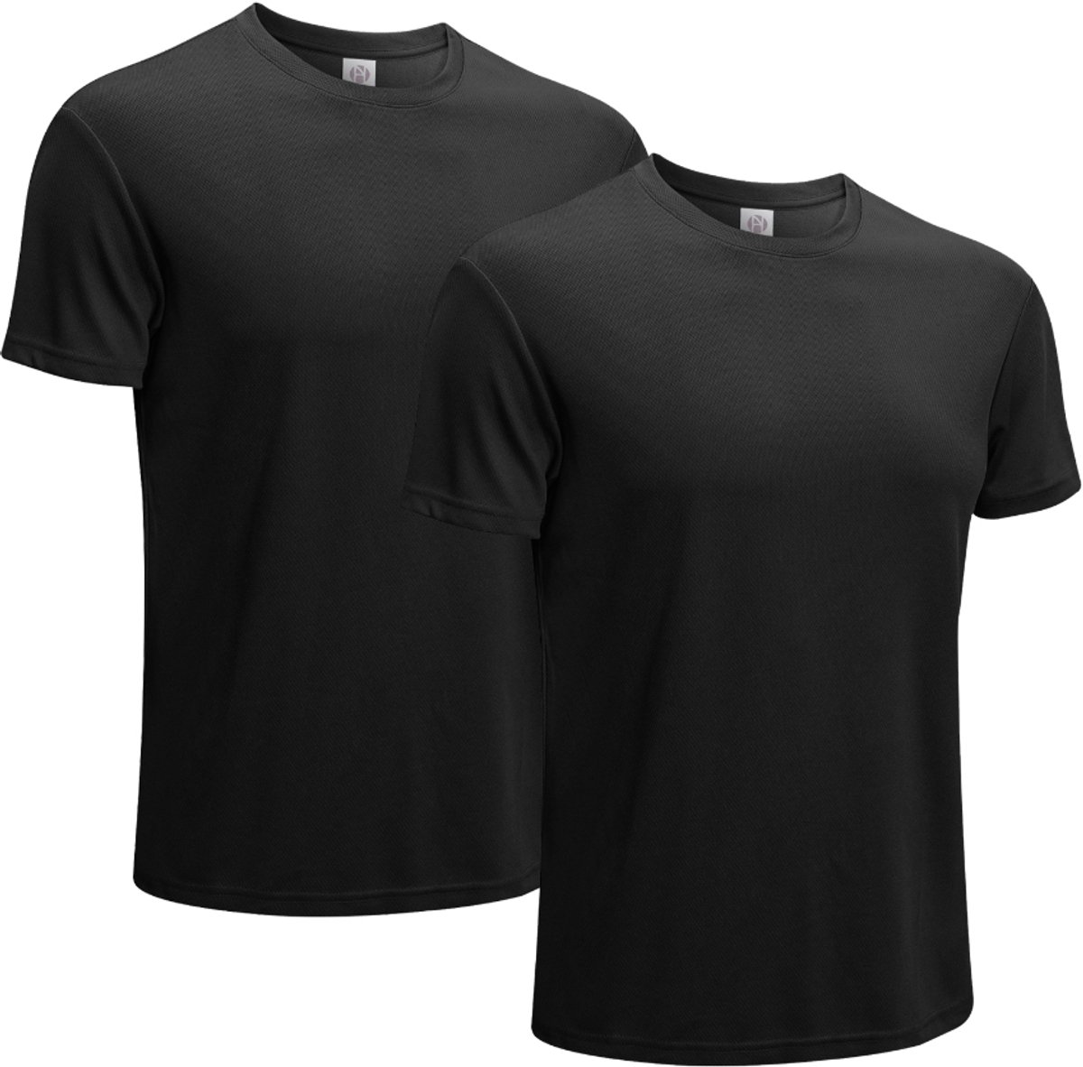 MEETYOO 2 Artikelen Mannen Sportshirt - Sportkleding voor Heren - Hardloop Shirt Hardloopshirt Korte Mouwen Short Sleeve Tee Heren Sportshirt-Zwart-L