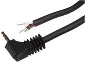 BKL 2,5mm Jack (m) haaks stereo audio kabel met o eind / zwart - 1,8 meter