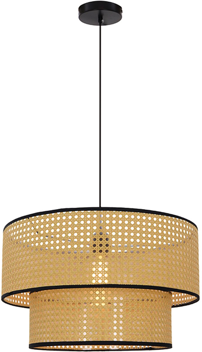 Olucia - KIRSTEN - Hanglamp - Bruin / Zwart - Vorm: Cilinder