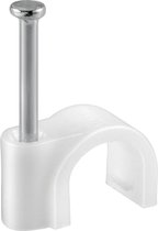 Fixpoint witte kabel clips met spijker voor kabels tot 10mm (100 stuks)